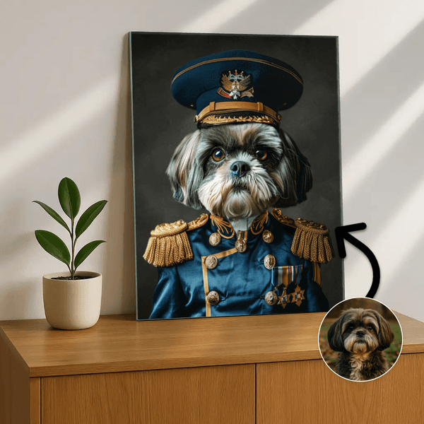Brigadier in blauw uniform
