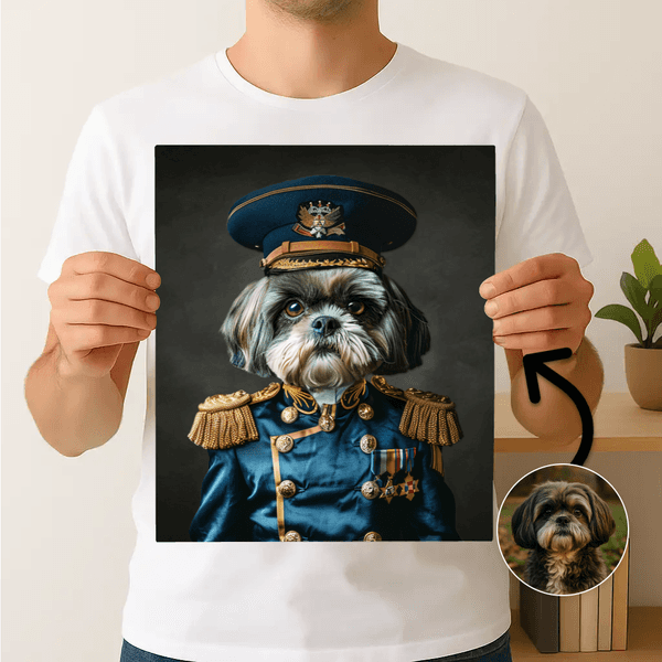 Brigadier in blauw uniform