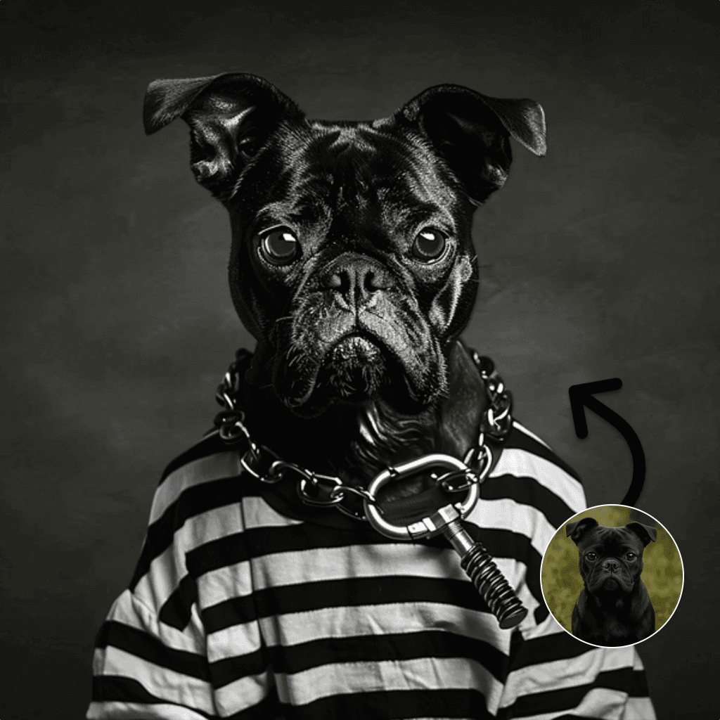 Boef in gestreepte trui