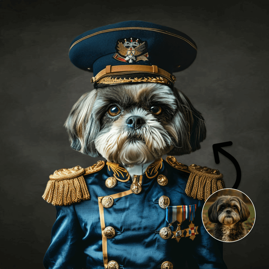 Brigadier in blauw uniform