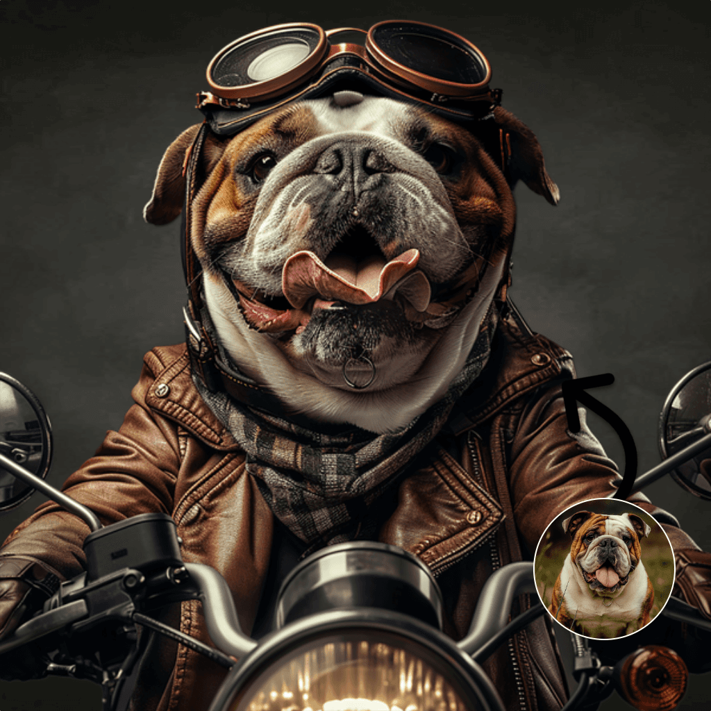 Motorrijder in leren jack