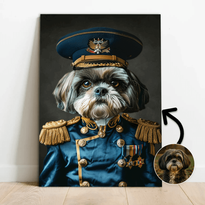 Brigadier in blauw uniform